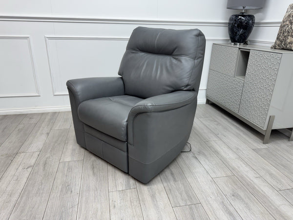 Parker Knoll Hudson 23 Grey Leather Armchair Power Recliner & Headrest & Lumbar18