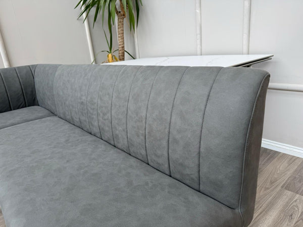 Furniture Village Grigio LHF Corner Dining Bench Grey Fabric (Pre-sale)4