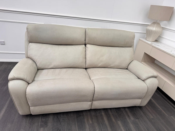 LA Z BOY Winchester Power Recliner 3 Seater Sofa In Beige Fabric Power Headrest4