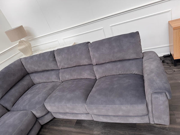 Furniture Village Nixon Large Power Reclining Corner Sofa In Grey Lux Velvet5