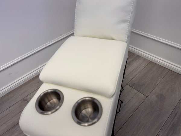 Sofology Radleigh Console White Leather Cup Holders Storage7
