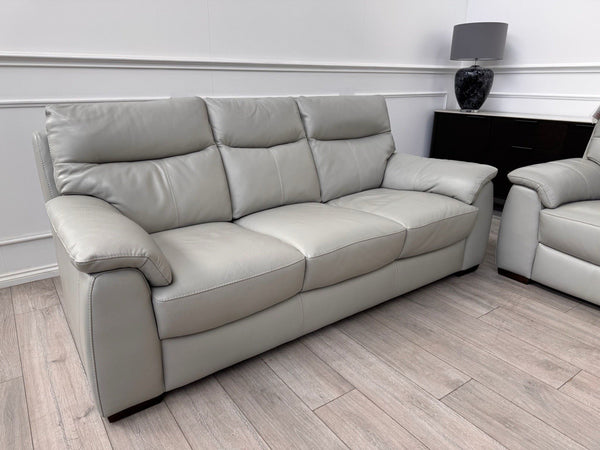 Furniture Village Grey Genuine Leather Sofa 3 & 3 Seater Sofa Set11