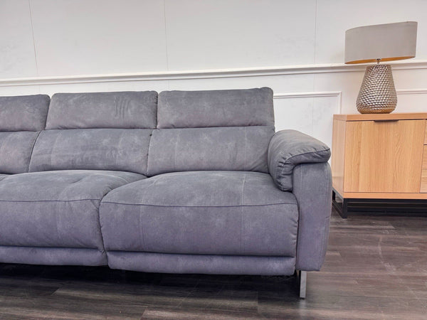 Furniture Village Moet Dark Grey Fabric Power Recliner Corner Sofa Headrests15