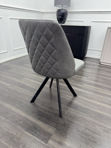 Furniture Village Mars/Jupiter Grey faux leather swivel dining chair (Pre-sale)7