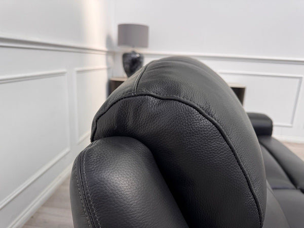 LA Z BOY PARIS Power Recliner 3 Seater Sofa In Black Leather Power Headrest17