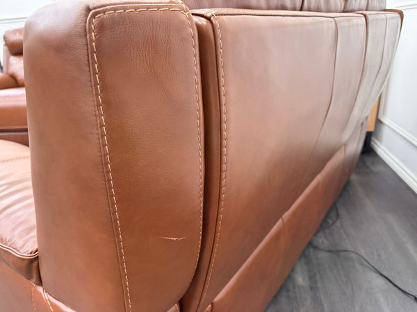 Furniture Village Starlight 3+2 Seater Sofa Set Power Recliner Tan Brown Leather15