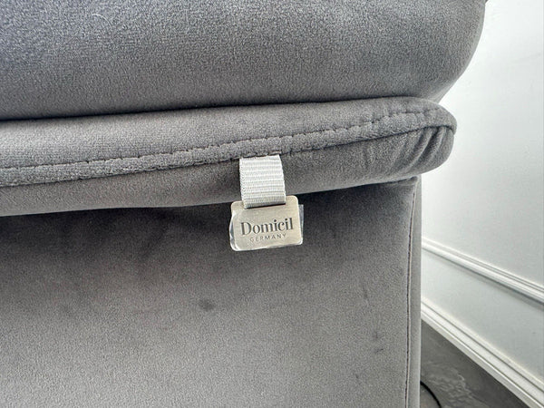 Furniture Village Huxley 3 Seater + Armchair Sofa Set Grey Velvet Power Recliner2