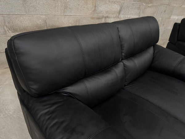 Furniture Village Cozee Black Leather Standard 3 & 2 Seater Sofa Set5