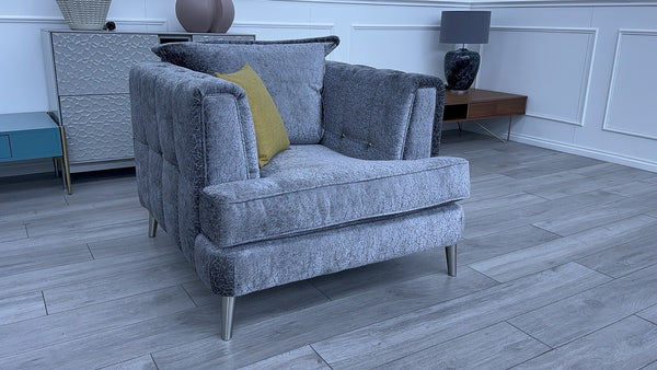 DFS Roulette New Grey Fabric Armchair2