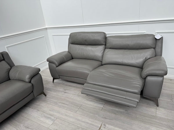 Furniture Village Missouri Power Recliner 3 & Static 2 Seater Sofa Set Grey5