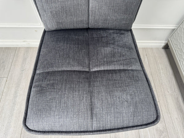 Furniture Village Glacier Pair Of 2 Swivel Dining Chairs Dark Grey Fabric8