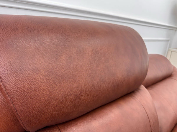 LA Z BOY Staten Power Recliner 3 Seater Sofa & 2x Static Chair Set Brown Leather21