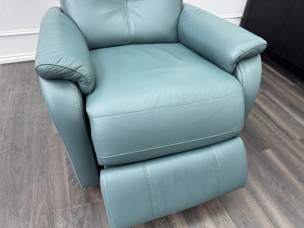Furniture Village Rowen Lake Green Leather Armchair Pwr Recliner+Swivel+Rocking5