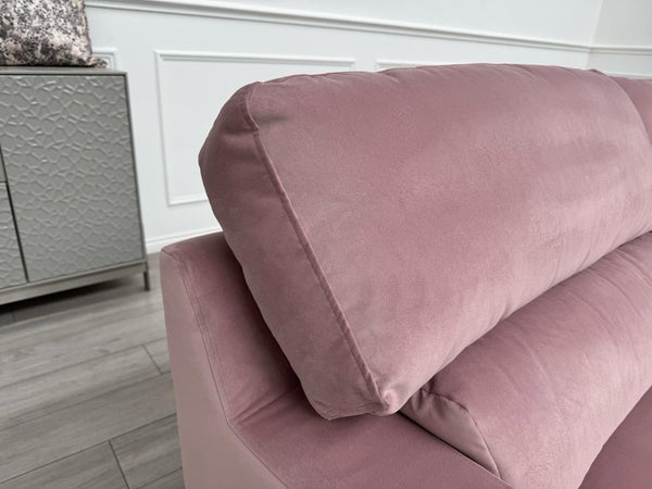 Furniture Village Lounge Co Romilly 3 Seater + Armchair Sofa Set Pink Velvet7