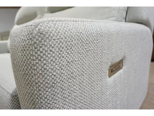 Parker Knoll Chicago light green grey mix fabric power recliner 3 seater sofa 2