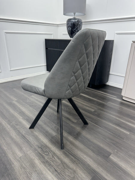 Furniture Village Mars/Jupiter Grey faux leather swivel dining chair (Pre-sale)8