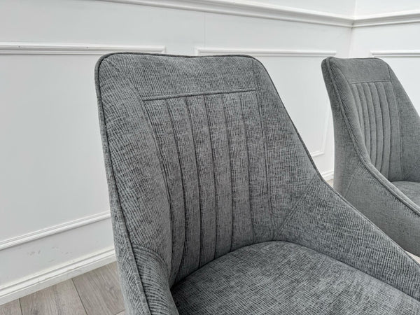 Furniture Village Crete Set Of 4 Swivel Dining Chairs Grey Fabric16