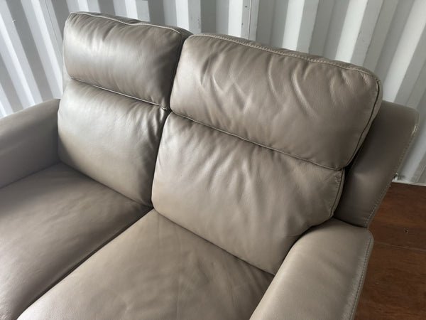 Furniture Village 2 Seater Sofa Taupe Leather9