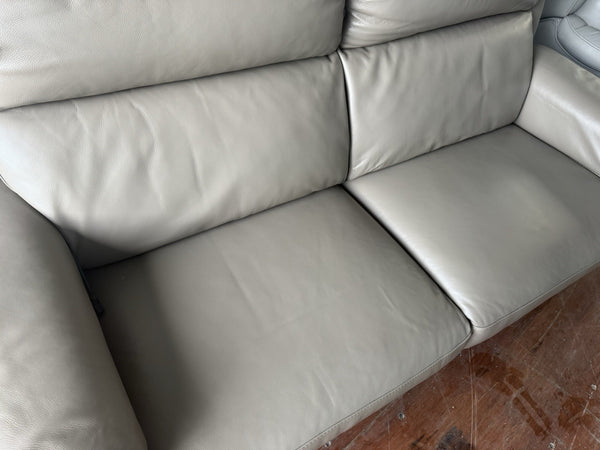 Furniture Village 3 Seater Sofa Power Recliners & Headrests Taupe Leather3