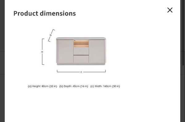 Furniture Village CASHMERE Large 2 Door 2 Drawer Sideboard with LED 1