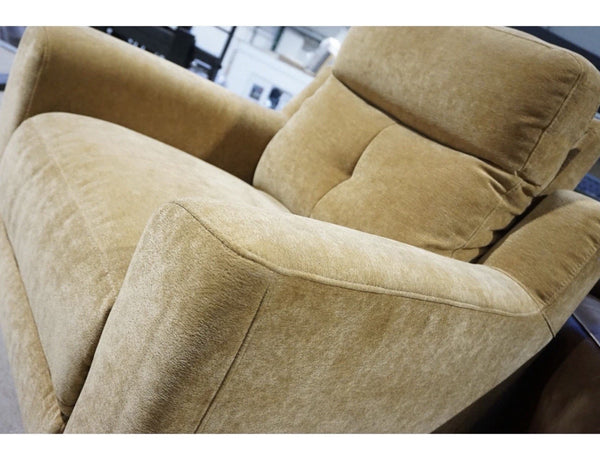 Barker and Stonehouse Mustard Chenille Fabric Power Recliner Armchair 3