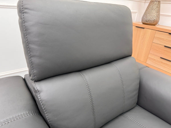 DFS Jagger Power Recliner Armchair Grey Leather Power Headrest8