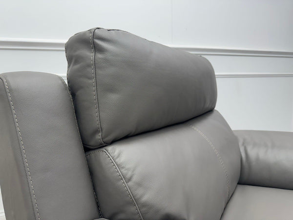 Furniture Village Missouri Power Recliner + Headrest Grey Leather Armchair5