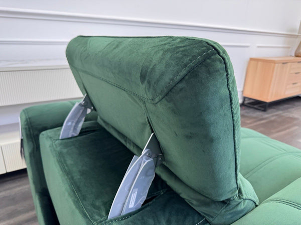 DFS Torren Power Recliner Pair Of Armchairs Green Velvet Power Headrest8