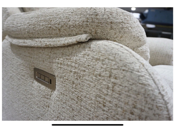 G Plan Kingsbury Cream Fabric Power Recliner Armchair with Headrest and Lumbar 1