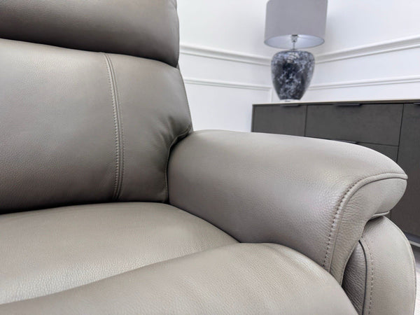 DFS Lift and Rise Electric Power Recliner Armchair Grey Genuine Leather2