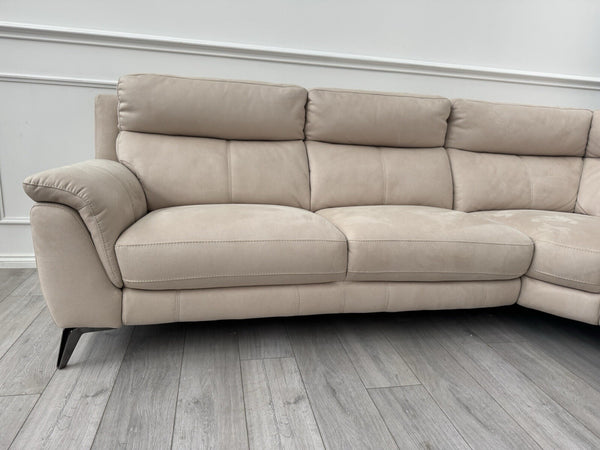 Furniture Village Contempo Static Corner Sofa In Beige Fabric13