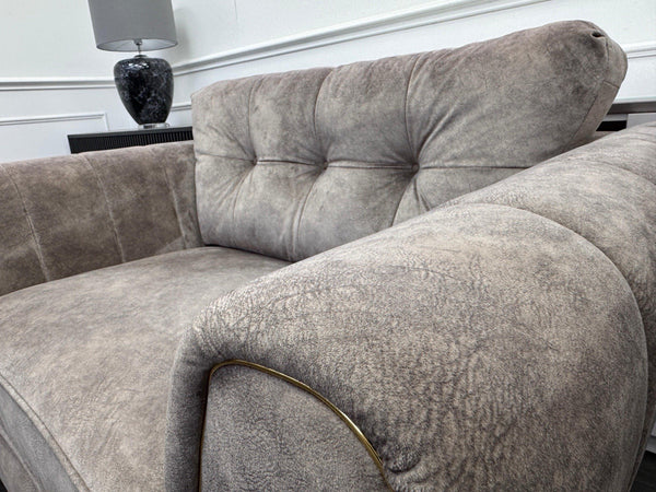 FURNITURE VILLAGE ARIANA 3 Seater Sofa Cuddle Set Classic Back Dapple Chocolate2