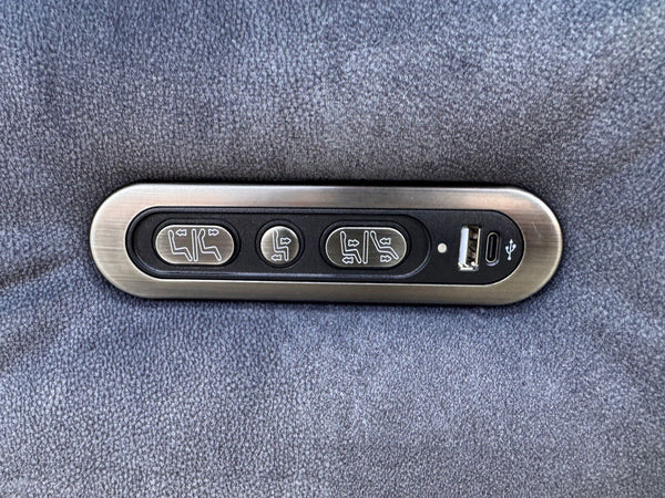 Furniture Village Moet Dark Grey Fabric Power Recliner Corner Sofa Headrests8