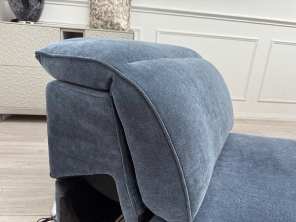 Sofology Plaza Middle Section Power Recliner & Headrest Chenille Denim Blue13