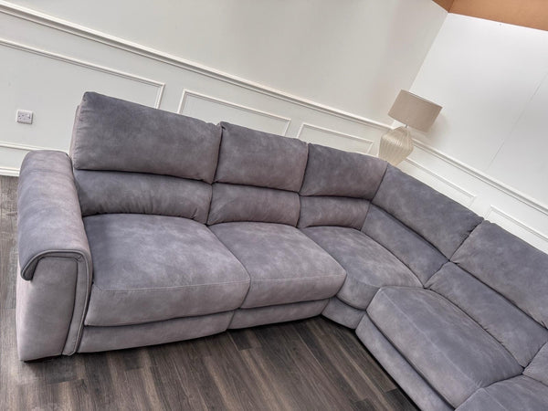 Furniture Village Nixon Large Power Reclining Corner Sofa In Grey Lux Velvet16
