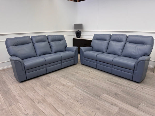 Parker Knoll Hudson 23 Roma Storm Leather Static 3+3 Seater Sofa Set RRP £83200