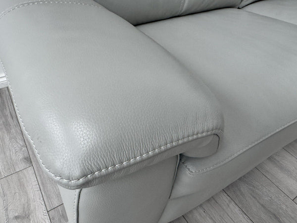 Furniture Village Light Grey Leather Sofa 3 Seater & Armchair Sofa Set3