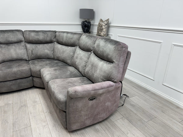 Furniture Village Lilly Corner Sofa In Grey Velvet Power Recliner22