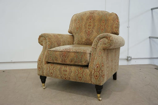 Parker Knoll Westbury oatmeal designer patterned fabric Pair Of Armchairs (two)0