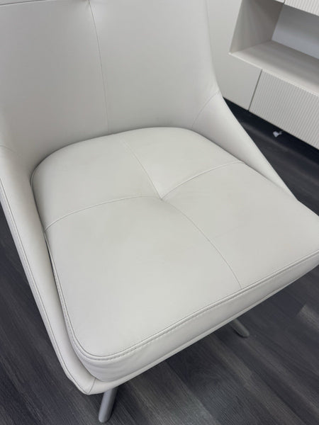 Furniture Village Avorio Leather Swivel Dining Chair (Pre-sale, Read Desc)11