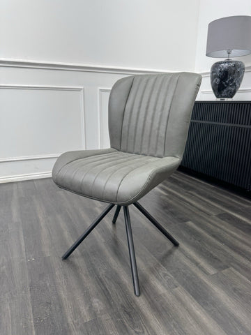 FV Bodahl Grey Swivel Dining Chair Brown With Handle (Choose Quantity)0