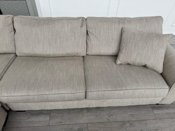 Sofology Nimbus Large Corner Sofa Beige Woven Fabric3