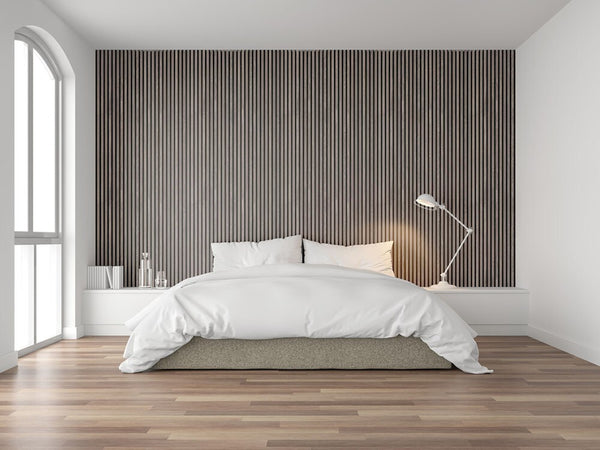 NEW Premium Acoustic Slat Real Wood Wall Panel - Ash Grey / 2.4m x 0.6m (1.44m2)1