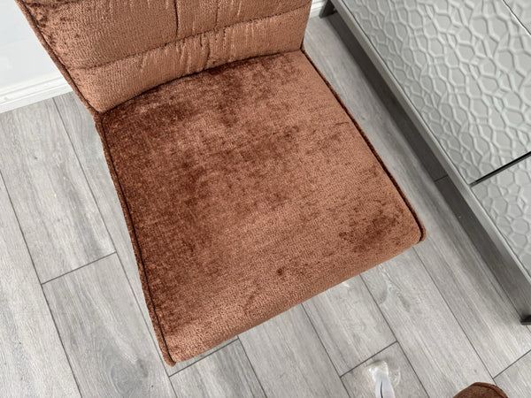 Furniture Village Saturn Rust Burnt Orange Fabric Pair Of 2 Swivel Dining Chairs14