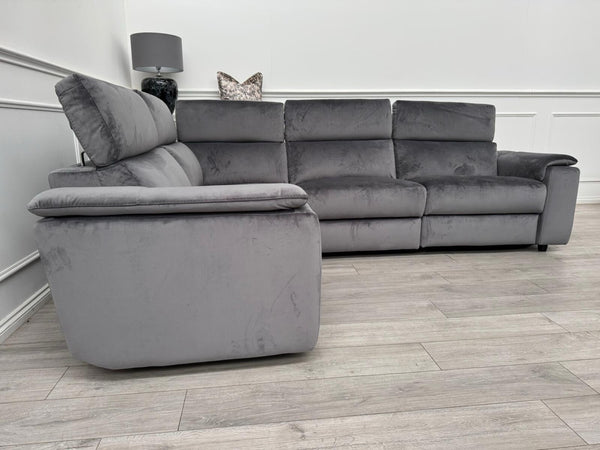 Furniture Village Nicoletti Davide Modular Corner Sofa Grey Velvet RRP £44955
