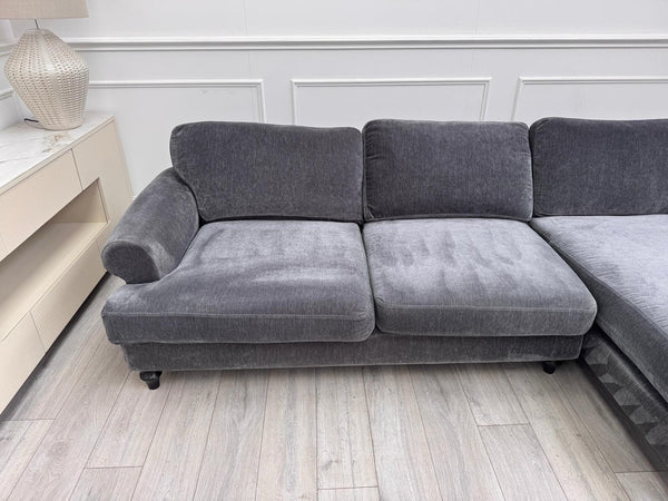 DFS Sydney RHF Corner Sofa Chaise End Charcoal Grey Chenille2