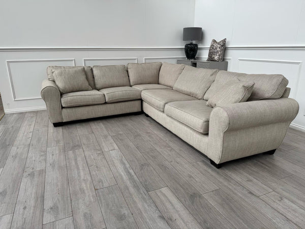 Sofology Nimbus Large Corner Sofa Beige Woven Fabric0