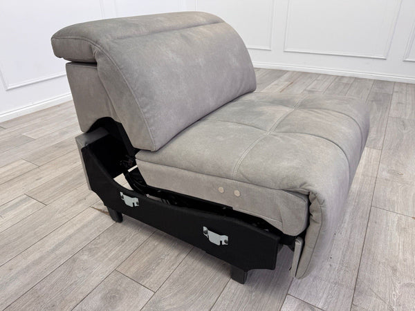 Sofology Marvella Flecked Light Grey Velvet Middle Section Power Recliner0