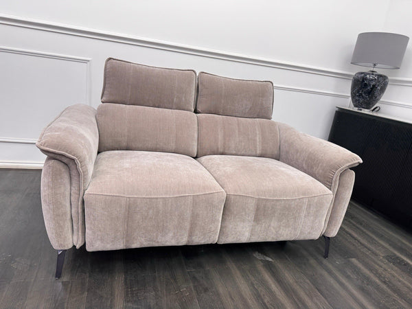 FV Jude 2 Seater Beige Chenille Power Recliner Sofa with Telescopic Headrests1