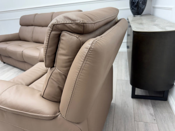 Furniture Village Dark Taupe Leather Power Recliner Armchair7